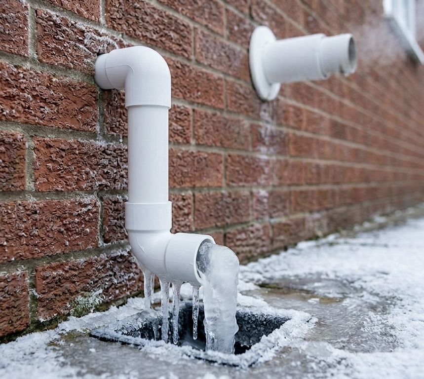 Frozen condensate pipe in Huntingdon